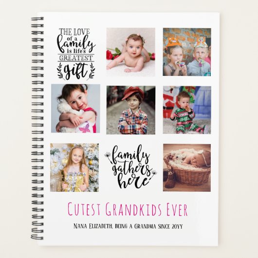 バジェットファミリーフォトコラージギフトグランドペアレントPa Ma プランナー手帳 (正面)