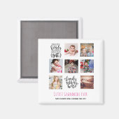 バジェットファミリーフォトコラージギフトグランドペアレントPa Ma マグネット (正面/裏面)