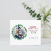 バジェットファミリーフォトパインクリスマスホリデーカード (スタンド正面)