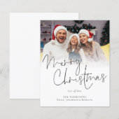 バジェットファミリーフォトメリークリスマススクリプトカード (正面/裏面)