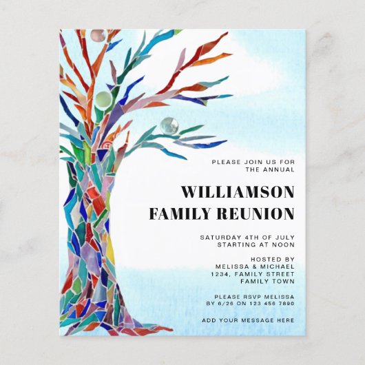 バジェットファミリー懇親会ファミリーツリー招待状 (正面)