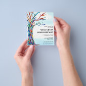 バジェットファミリー懇親会ファミリーツリー招待状 チラシ (手)