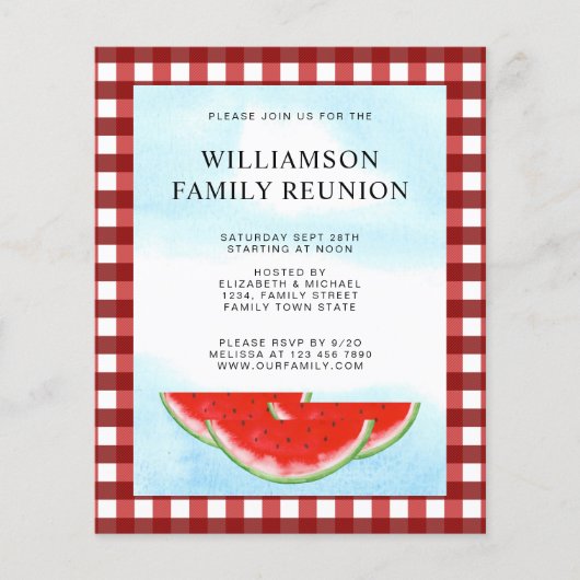 バジェットファミリー懇親会プレイドスイカ招待状 (正面)