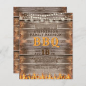 バジェットファミリー懇親会BBQウ素朴ッド招待状 (正面/裏面)