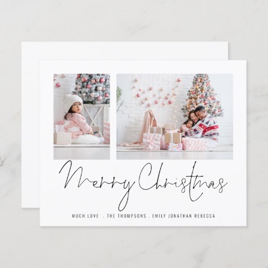 バジェットファミリー2写真スクリプトメリークリスマスカード (正面/裏面)