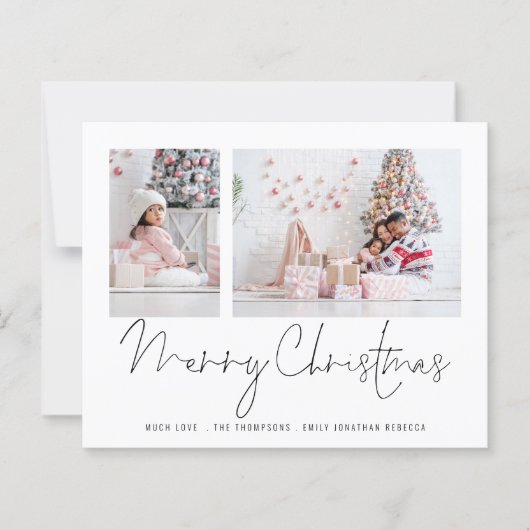 バジェットファミリー2写真スクリプトメリークリスマスカード (正面)