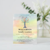 バジェットファミリ懇親会ファミリーツリーカラフル招待状 (スタンド正面)