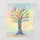 バジェットファミリ懇親会ファミリーツリーカラフル招待状 (裏面)