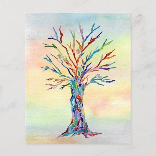 バジェットファミリ懇親会ファミリーツリーカラフル招待状 (裏面)