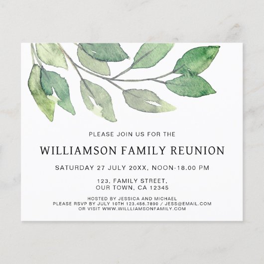 バジェットファミリ懇親会招待状 (正面)