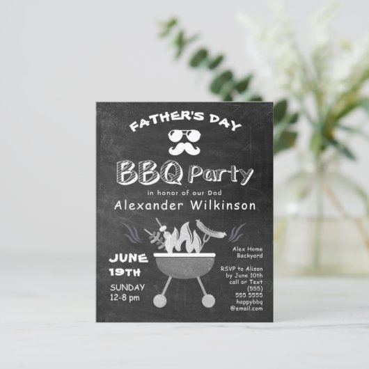 バジェットファーザーズデイシャルボードBBQ招待状 (スタンド正面)
