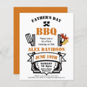 バジェットファーザーズデイバックヤードBBQパーティの招待状 (正面/裏面)