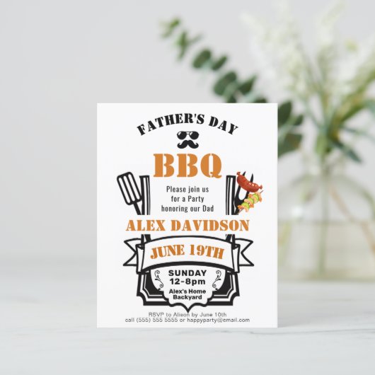 バジェットファーザーズデイバックヤードBBQパーティの招待状 (スタンド正面)