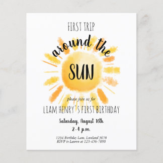 バジェットファーストのまわりにトリップザサンパーティの招待状