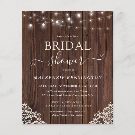 バジェットファームハウスウッドライツレースブライダルシャワー (正面)