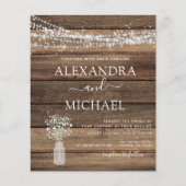 バジェットファ素朴ームハウスライト結婚式招待状 チラシ (正面)