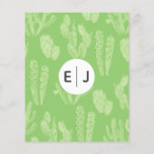 バジェットフィエスタサクタスグリーン結婚式招待状 (裏面)