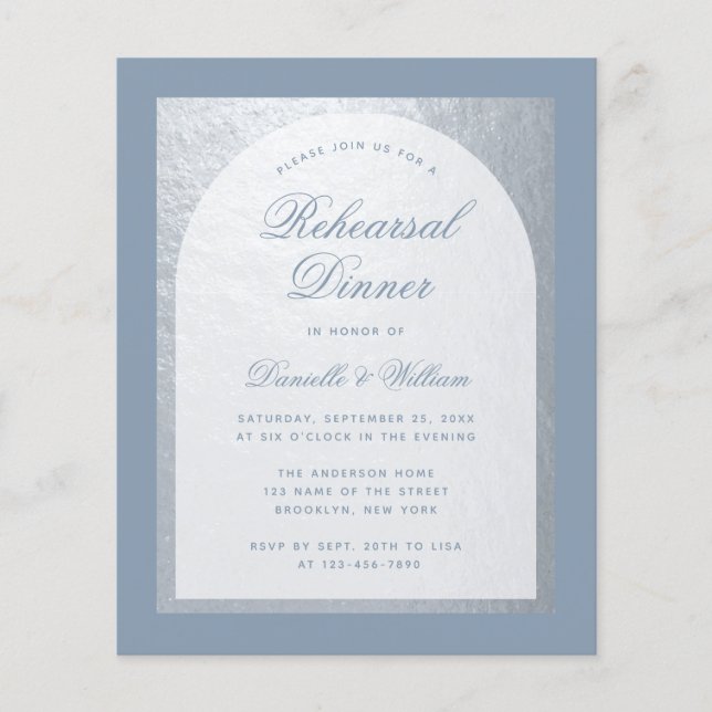 バジェットフェイクシルバーダスティブルーリハーサルディナー (正面)