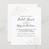 バジェットフォイルボタニカルブライダルシャワー招待 (正面/裏面)