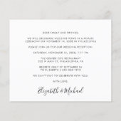 バジェットフォトウェディングレセプション招待状 (裏面)