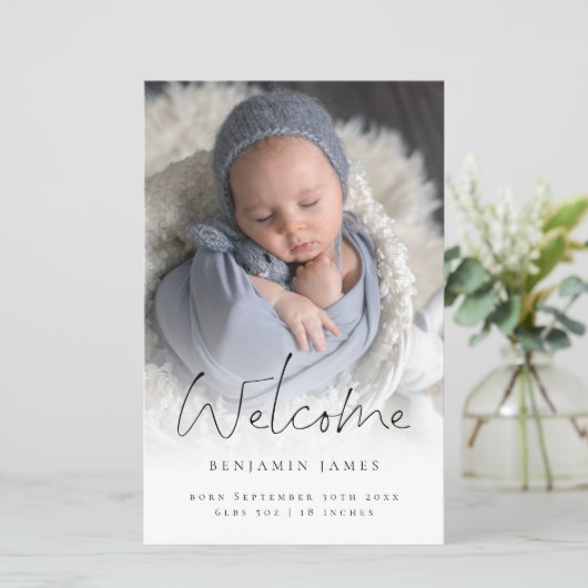 バジェットフォトオーバーレイへようこそ誕生のお知らせ (スタンド正面)