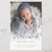 バジェットフォトオーバーレイへようこそ誕生のお知らせ (正面)