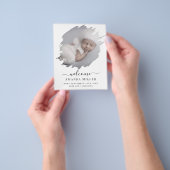 バジェットフォトオーバーレイへようこそ誕生のお知らせ チラシ (手)