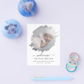 バジェットフォトオーバーレイへようこそ誕生のお知らせ チラシ (シングル)