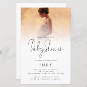 バジェットフォトオーバーレイスクリプトベビーシャワー招待状 (正面/裏面)