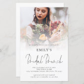 バジェットフォトオーバーレイブランチブライダルシャワー招待状 (正面/裏面)