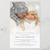 バジェットフォトオーバーレイQRクリスマスウェディング招待 (正面)