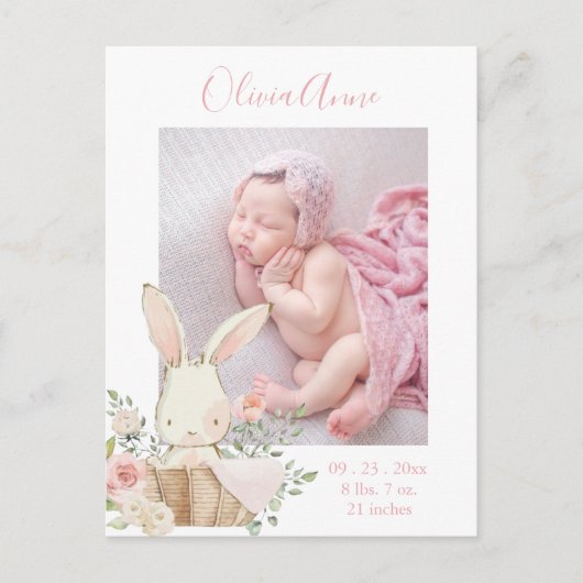 バジェットフォトガールバニー誕生発表 ポストカード (正面)