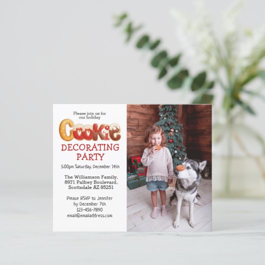 バジェットフォトクッキー飾のパーティの招待状 (スタンド正面)