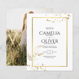 バジェットフォトクラシック結婚式招待状白金ゴールド