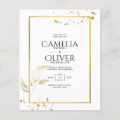 バジェットフォトクラシック結婚式招待状白金ゴールド (正面)
