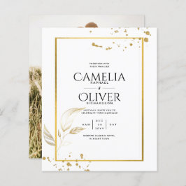 バジェットフォトクラシック結婚式招待状白金ゴールド