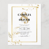 バジェットフォトクラシック結婚式招待状白金ゴールド (正面)