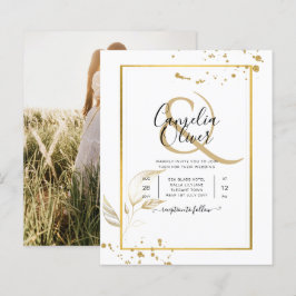 バジェットフォトクラシック結婚式招待状白金ゴールド