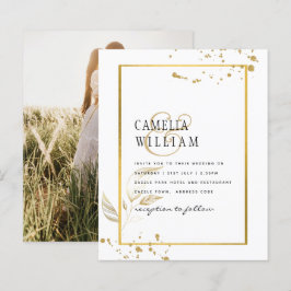 バジェットフォトクラシック結婚式招待状白金ゴールド