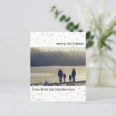 バジェットフォトクリスマスカード金ゴールドスター (スタンド正面)