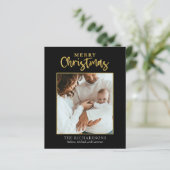 バジェットフォトクリスマスゴールドフォイルモダンカード (スタンド正面)