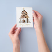 バジェットフォトクリスマスツリーのグリーティングカード チラシ (手)