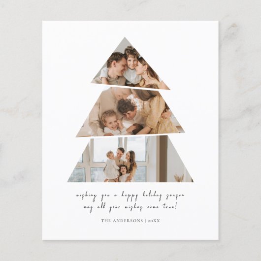 バジェットフォトクリスマスツリーのグリーティングカード チラシ (正面)