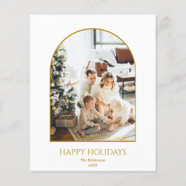 バジェットフォトクリスマス金ゴールドArchスクリプトカード