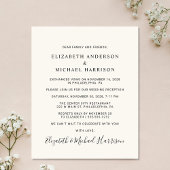 バジェットフォトクリームウェディングレセプション招待状