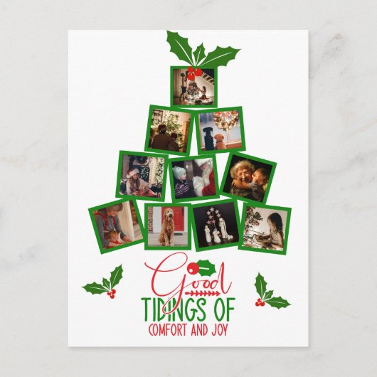 バジェットフォトグパーソナライズされたリーンクリスマス ポストカード (正面)