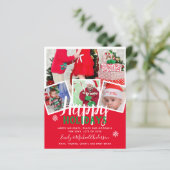 バジェットフォトコラージクリスマスカード招待状レター (スタンド正面)