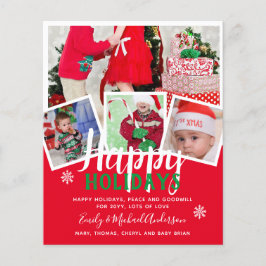 バジェットフォトコラージクリスマスカード招待状レター