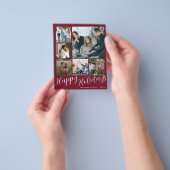 バジェットフォトコラージクリスマスホリデーカード チラシ (手)