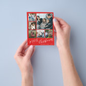 バジェットフォトコラージクリスマスホリデーカード チラシ (手)